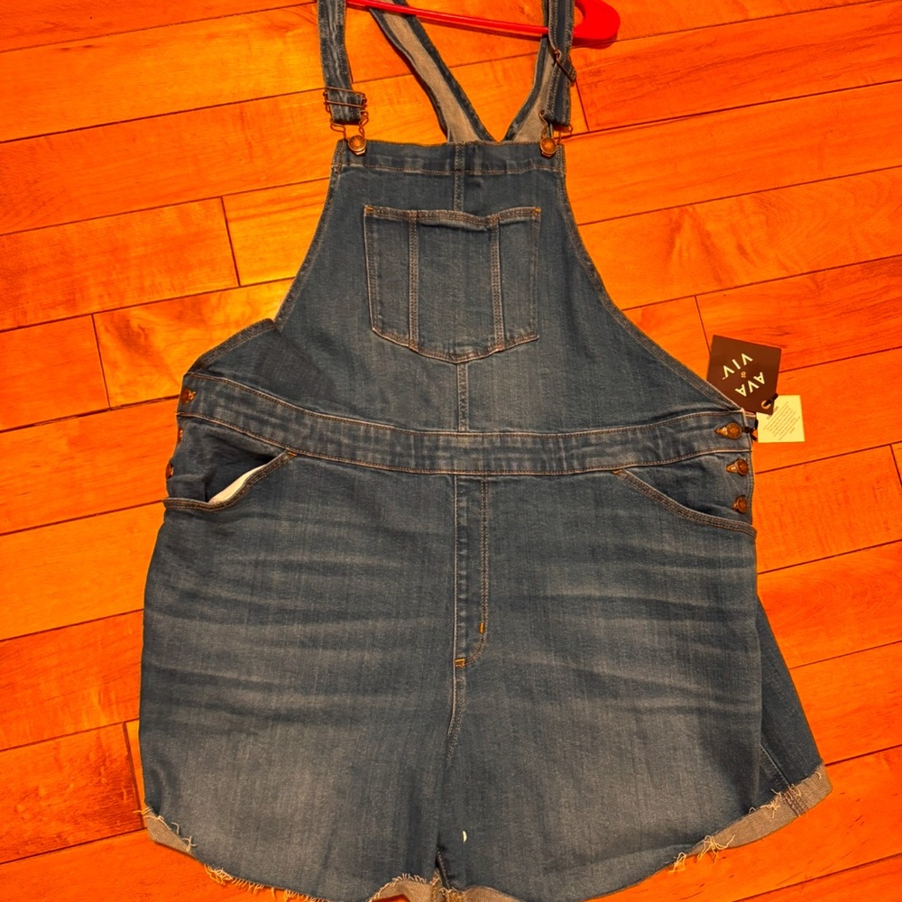 Denim Overall Shorts